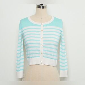 Three-Quarter Sleeve Open-Front Cropped Cardigan 100% Cashmere[NEW]